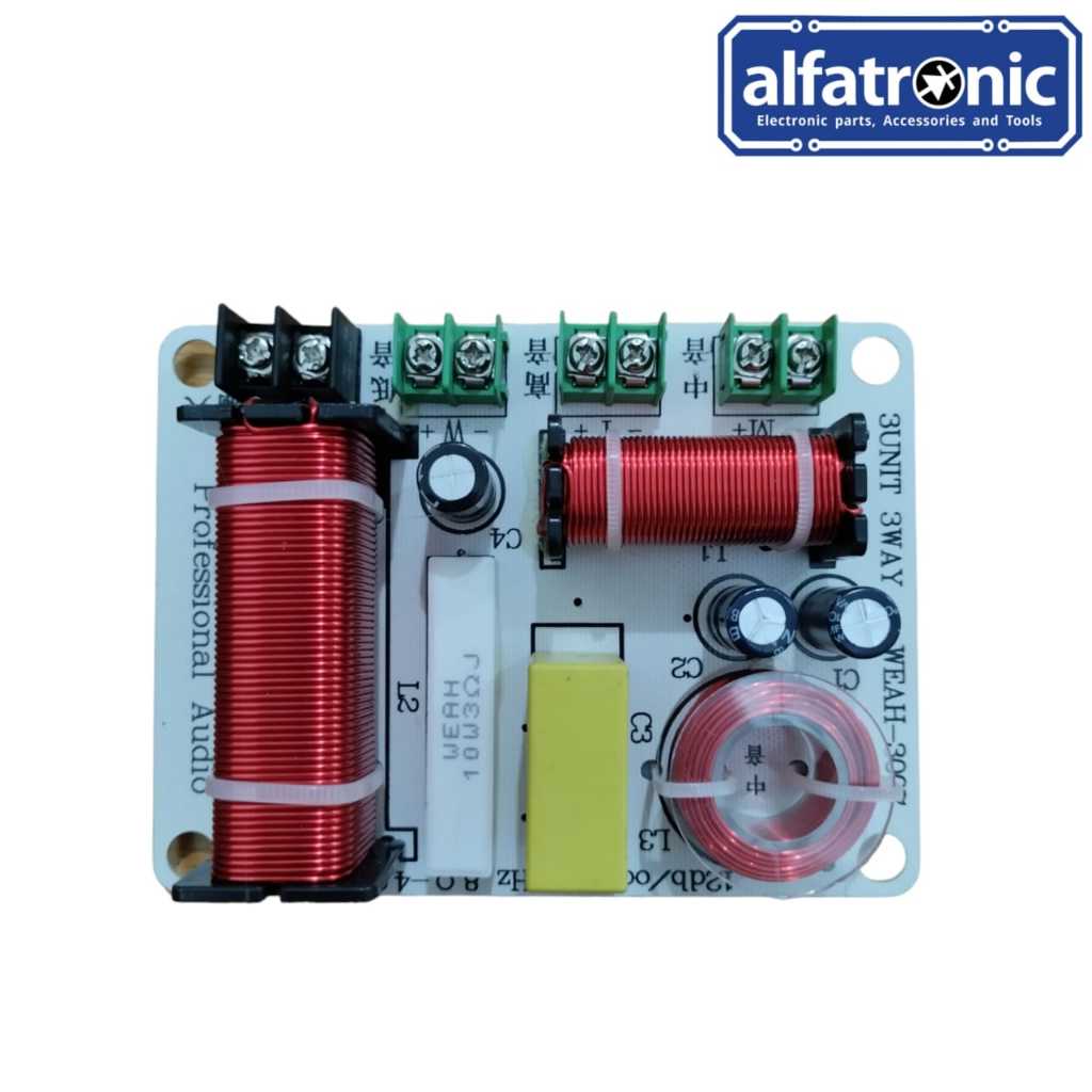 CROSSOVER 3 WAY G3 WEAH 3007 SP LOW 12"-15", SP MID 5"-8" 350W, LF:20Hz-950Hz , MF:950Hz-3,75 KHz, HF : 3,75KHz-20KHZ, Imp 4-8 OHM