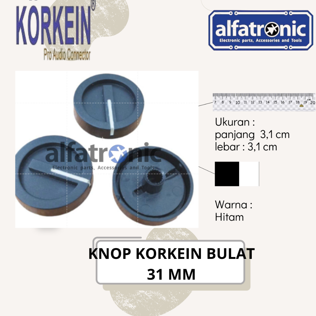 KNOP KORKEIN BULAT 31 MM / PB 001 / P