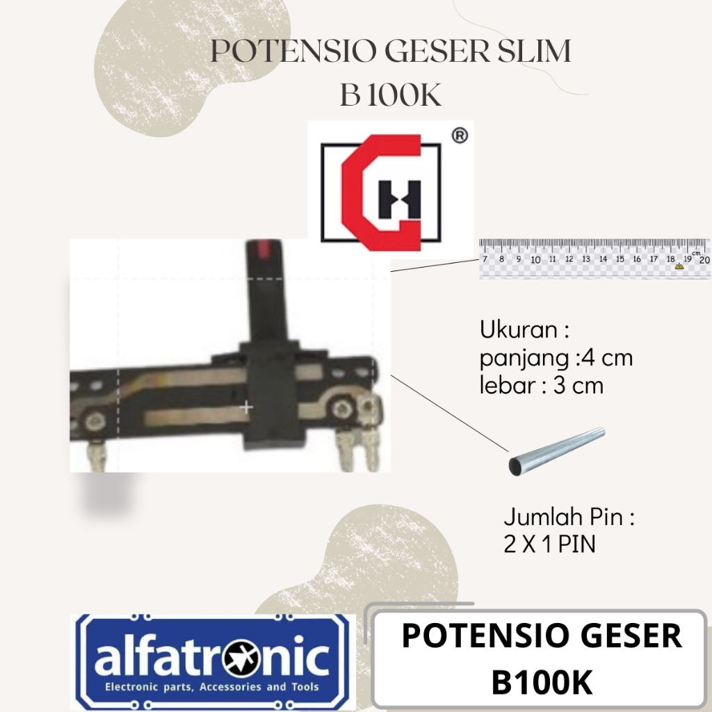 POT GESER KORKEIN SLIM TYPE 100K TIPIS + LAMP