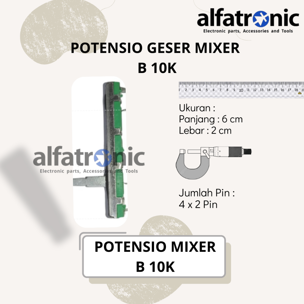 POT GESER KORKEIN INSULATED B10K 4X2 PIN 6 CM HIJAU