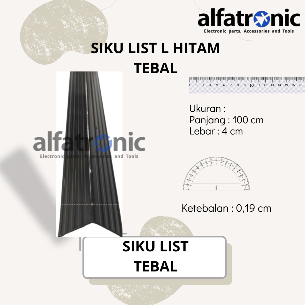 SIKU LIST HARDCASE ALUMNIUM THANOS L HITAM (26X26X0,9MM) @ 3 MTR
